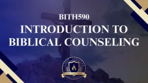 BITH590 INTRODUCTION TO BIBLICAL COUNSELING